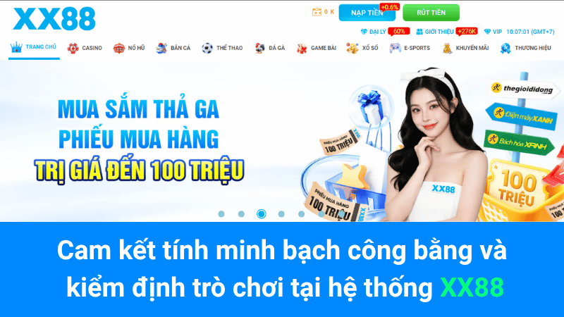 Cam kết tính minh bạch công bằng và kiểm định trò chơi tại hệ thống XX88