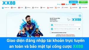 Giao diện đăng nhập tài khoản trực tuyến an toàn và bảo mật tại cổng cược XX88